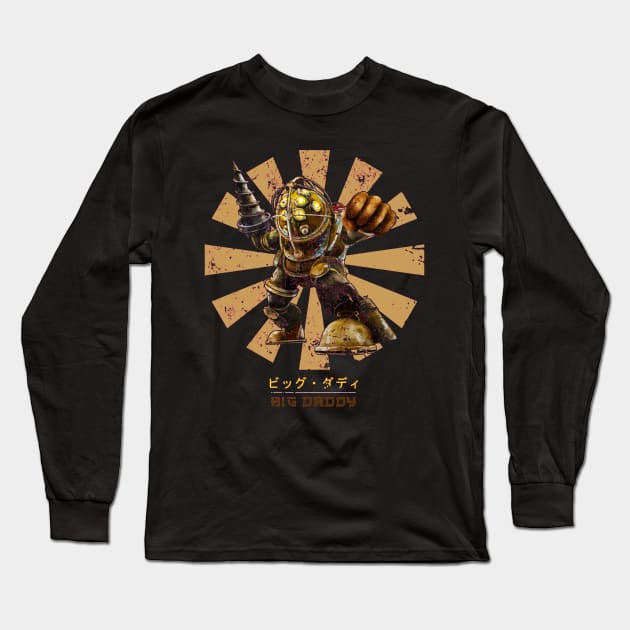 Big Daddy Retro Japanese Bioshock Long Sleeve T-Shirt by squids_art